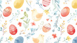 Seamless pattern with spring Easter eggs 
