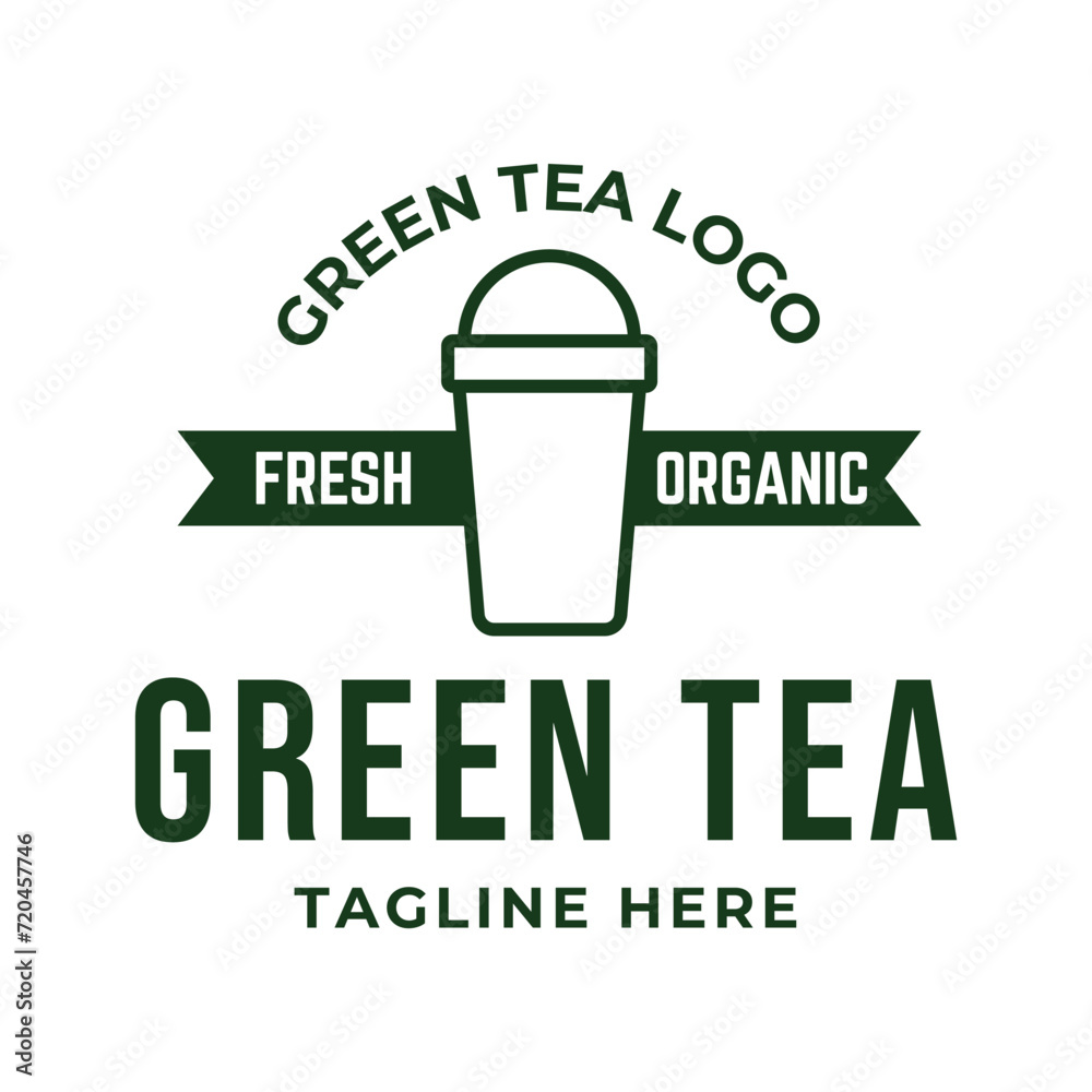 Natural green tea cup for logo design concept editable. Natural green tea cup for logo design concept editable.