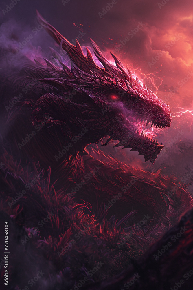 An alien dragon, combining elements of horror and fantasy Background ...