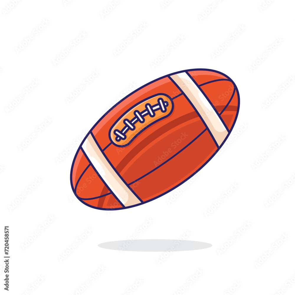 American Football Rugby ball Vector Icon Illustration Flat Style Suitable for Web Landing Page and Banner American Football Rugby ball Vector Icon Illustration Flat Style Suitable for Web Landing Page and Banner