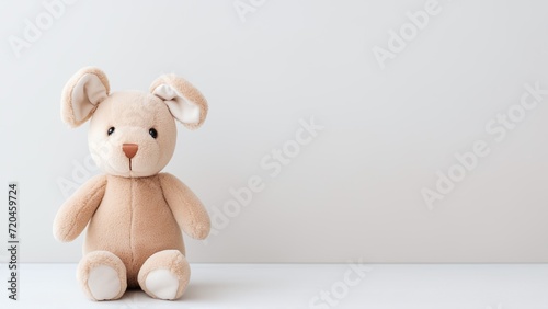 Une peluche ours sur fond blanc