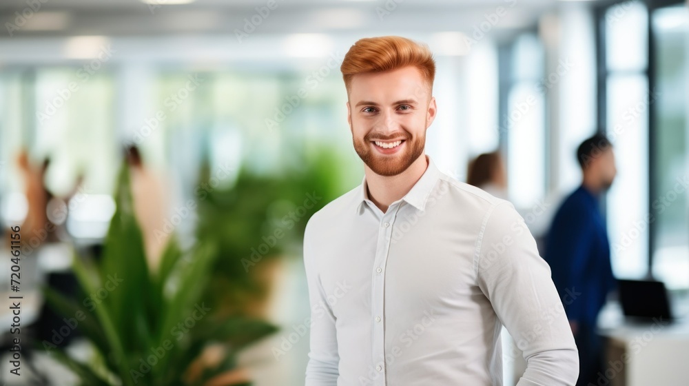 Portrait of a Energetic Young Entrepreneur at Work. Generative AI. Portrait of a Energetic Young Entrepreneur at Work. Generative AI.