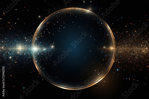 Topaz dusk glitter circle of light shine sparkles and pewter dawn spark particles in circle frame