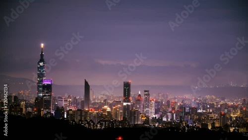 Wallpaper Mural Witness the ethereal dance of celestial brushstrokes in the twilight sky, capturing the essence of Taipei's vibrant nights. Torontodigital.ca