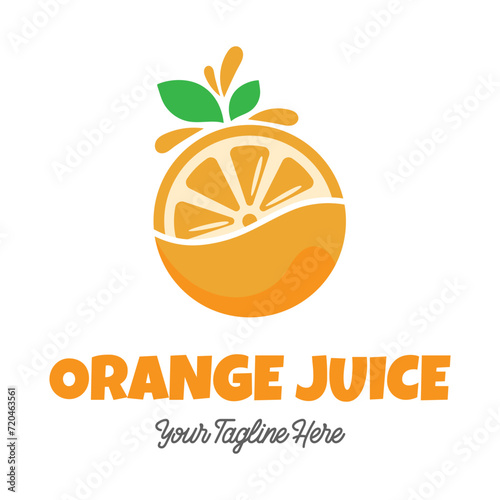 Fresh orange juice logo template design vector. Business logo for lemon juice, squeezed citrus, smoothies or lemonade.
