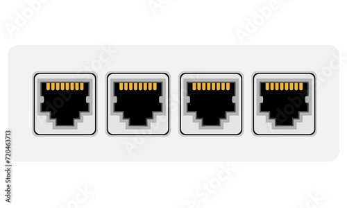 lan connector for internet transmission vector illustration