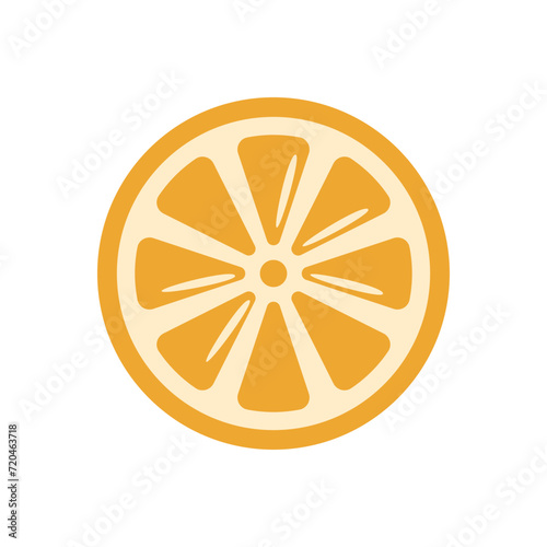 Lemon, orange icon in flat color style, isolated on white background