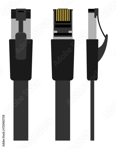 lan plug for internet transmission vector illustration