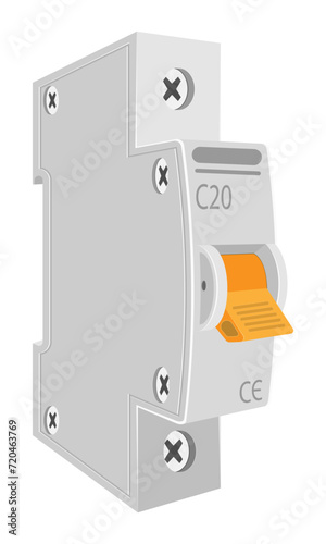 automatic electrical switches circuit breaker stock vector illustration