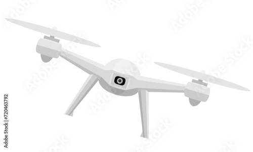 aerial mobile drone quadcopter smart quadrocopter for video and photo shooting stock vector illustration