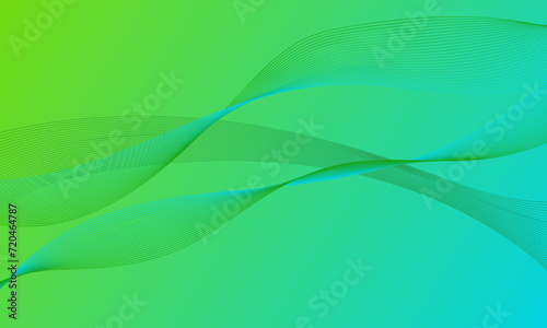 green soft lines wave curves on gradient abstract background