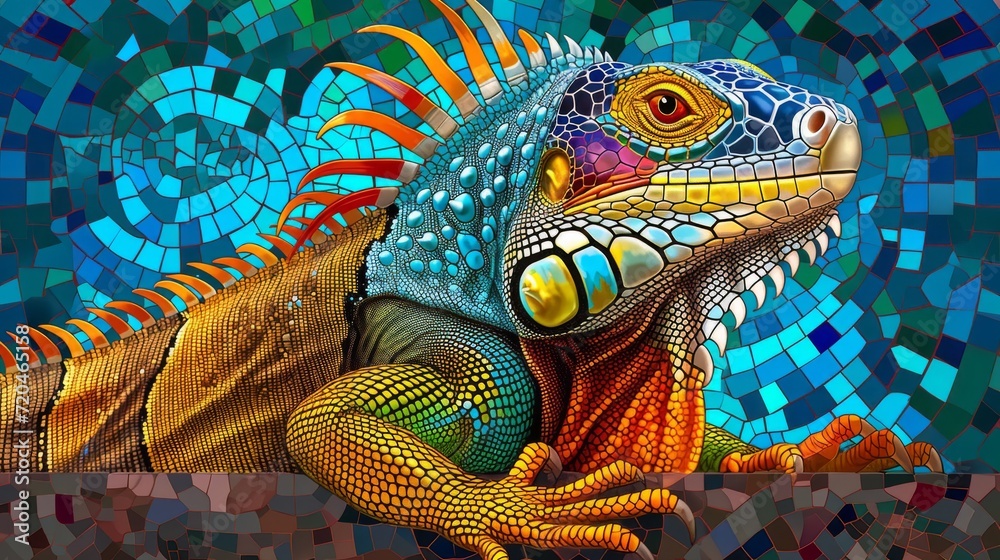 Obraz premium close up of a colorful iguana