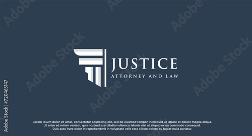 Lawyer logo with creative element style Premium Vector. Law firm Attorney And Law logo design vector Illustration.