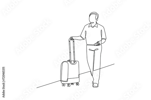 Continuous one line drawing You Have Arrived concept. Doodle vector illustration.