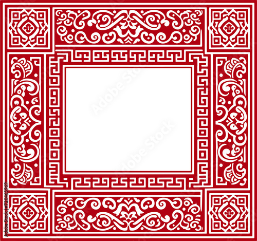 Red Chinese pattern frame