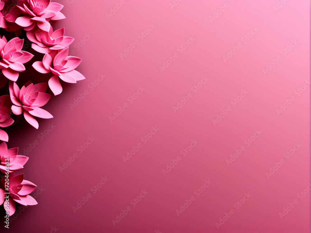 Pink Floral Frame on a Vector Background for a Spring Wedding Invitation Card Design with Love and Nature Elements