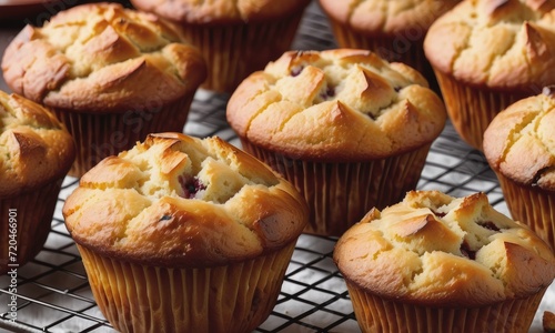 a delightful scene showcasing freshly baked muffins