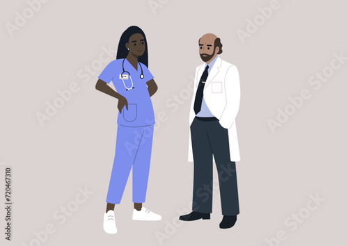 An intern is gaining hands-on experience in the clinics, learning from a doctor, the educational aspect of an internship, where students absorb practical knowledge under the guidance of mentors