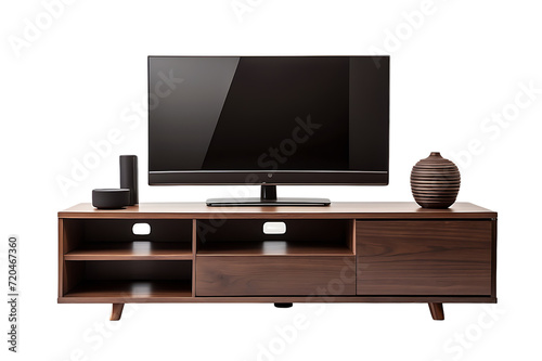 modern tv cabinet isolated on a transparent background. photo