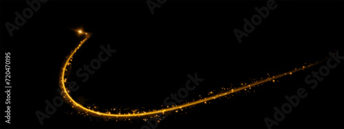 Dust sparks and golden stars shine with special light. Vector sparks on black background. Christmas light effect. Sparkling magic dust particles. 