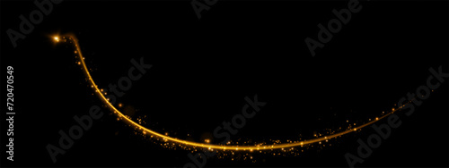 Dust sparks and golden stars shine with special light. Vector sparks on black background. Christmas light effect. Sparkling magic dust particles.	