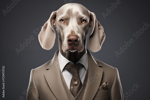 Weimaraner in Suit: The Distinguished Gentleman photo