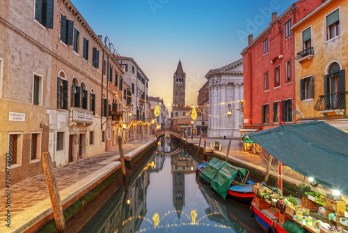 Venice, Italy Canal at Dusk photo
