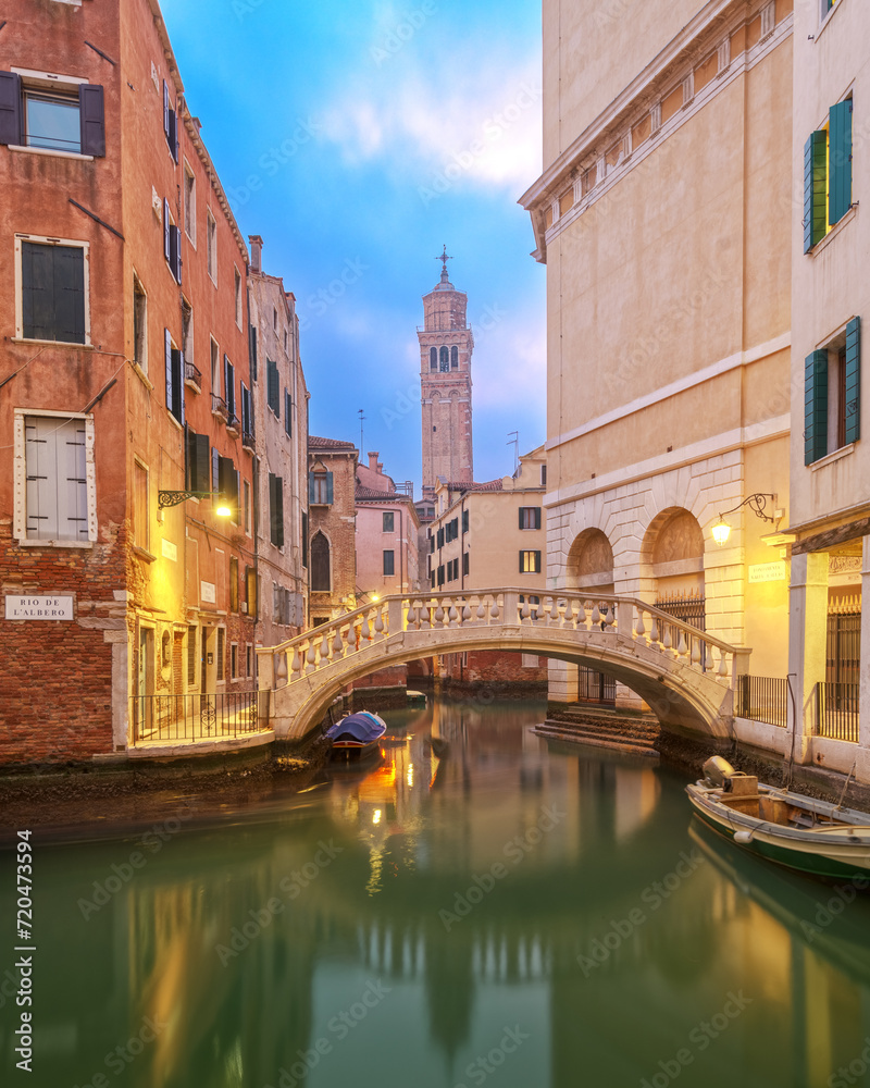 Venice, Italy Canals at Twilight