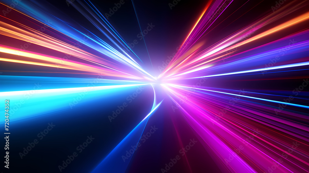 Abstract geometric lines background, technological lines background and light effects, 3D rendering