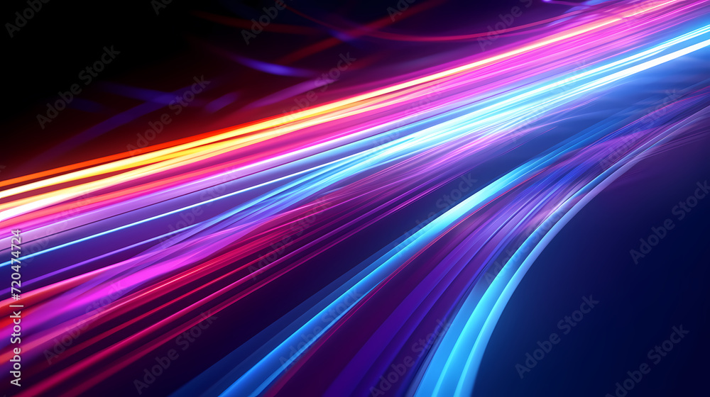 Abstract geometric lines background, technological lines background and light effects, 3D rendering