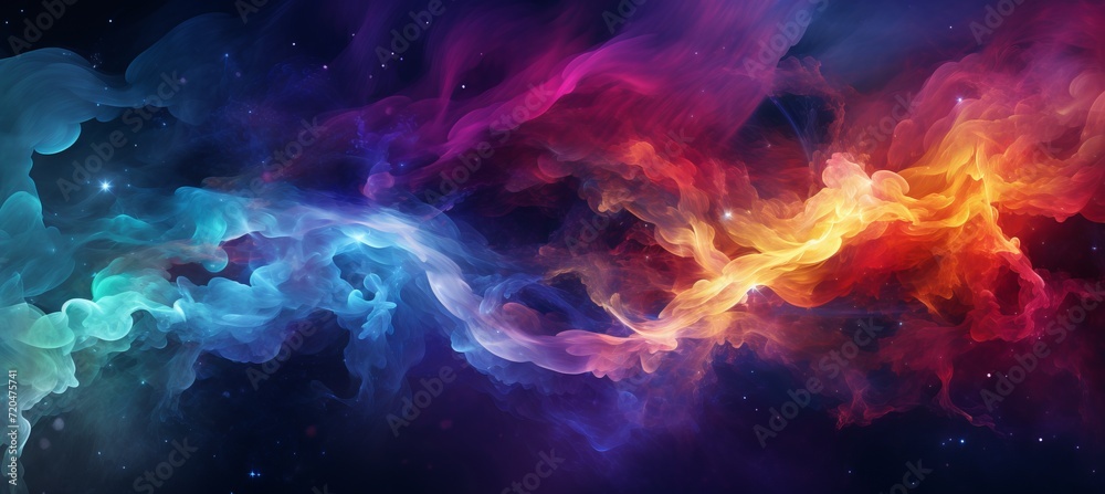Title vibrant galaxy nebula with cosmos and supernova background for universe science - obrazy, fototapety, plakaty 