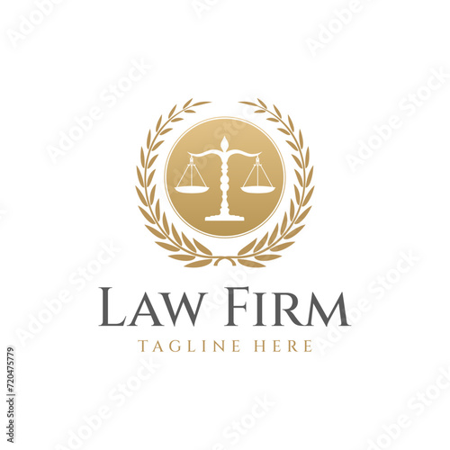 Law firm logo, Attorney at law logo, Lawyer service logo design template