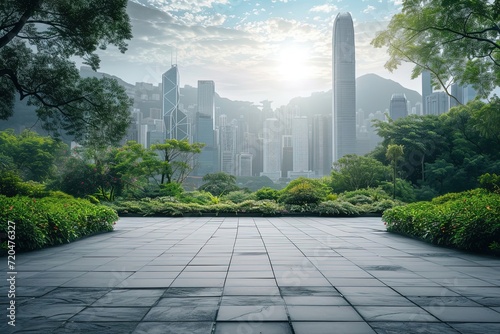 Empty Green Futuristic City