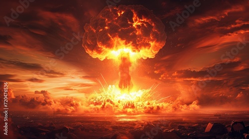 Cataclysmic Nuclear Explosion at Sunset