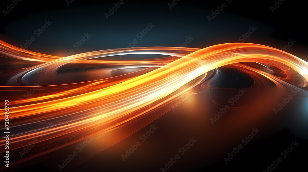 Naklejka premium Abstract geometric lines background, technological lines background and light effects, 3D rendering