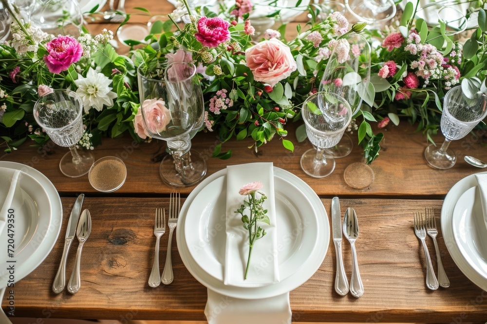 Elegant Table Setting with Floral Decor Elegant Table Setting with Floral Decor