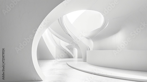 Modern White Abstract Architecture Interior