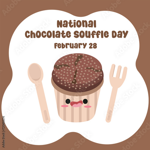Ideal for National Chocolate Souffle Day celebrations, this vector graphic depicts the holiday.