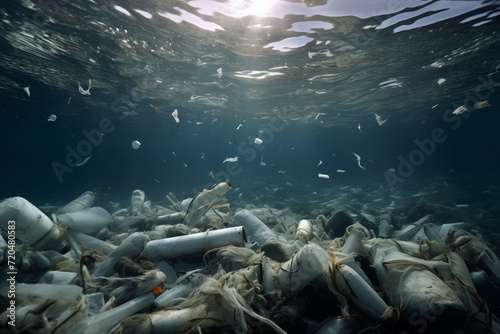 The ocean floor is littered with a carpet of plastic bottles, a silent underwater wasteland of human neglect
