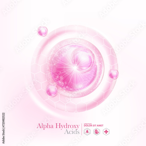  concept of Alpha hydroxy acid , AHA for Skin Care Cosmetic poster, banner design