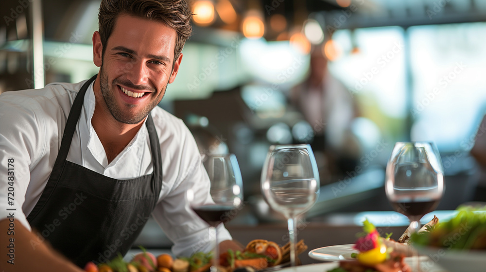 Hospitality industry background with people smile Hospitality industry background with people smile