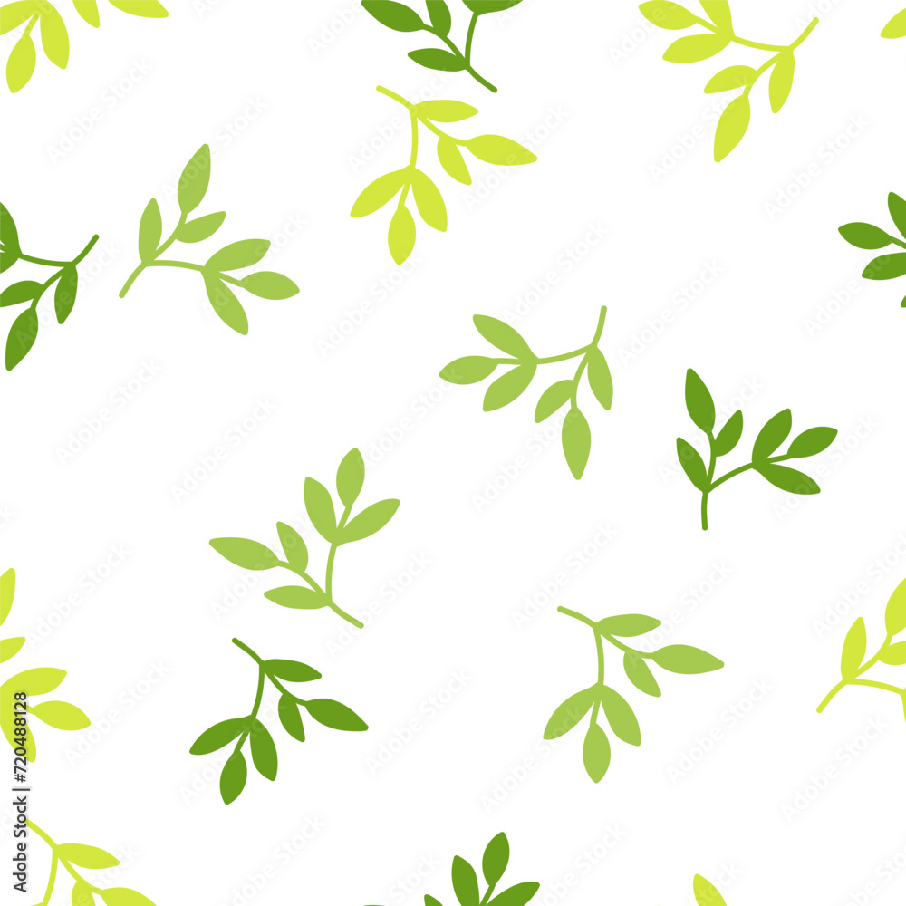 Chic and organic seamless pattern with leaves and herbs.