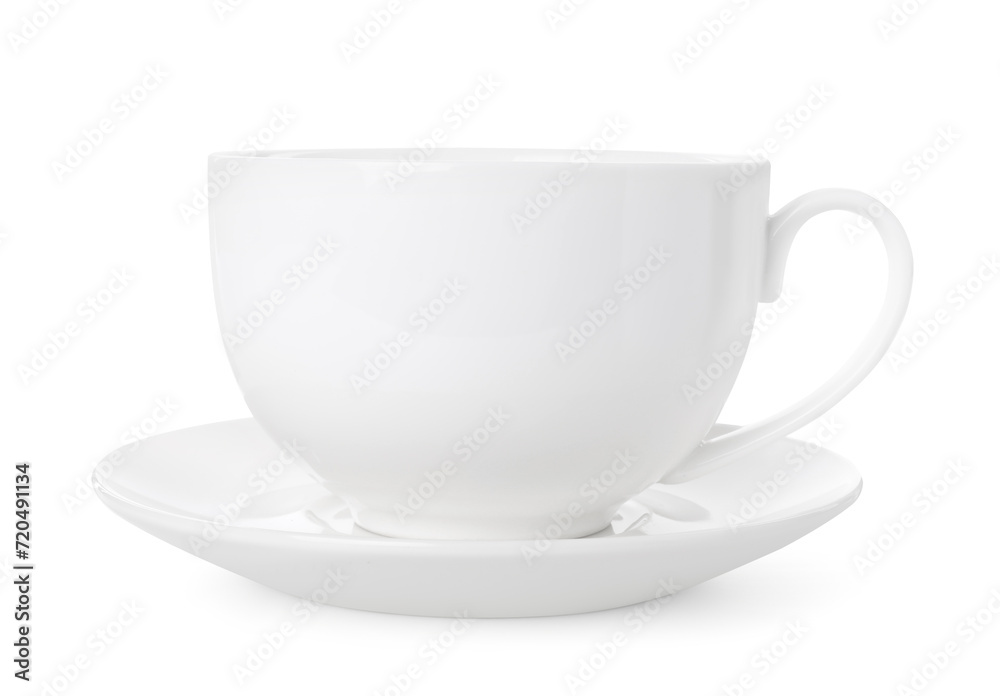 Ceramic cup with saucer isolated on white Ceramic cup with saucer isolated on white
