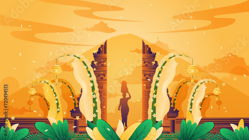 Nyepi Background with Views on the Island of Bali