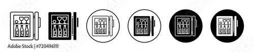 mini bar vector icon set collection. mini bar Outline flat Icon.