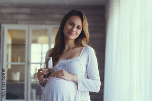 A beautiful Pregnant woman, in a modern home, holding a bottle, happy, bright, Free Download A beautiful Pregnant woman, in a modern home, holding a bottle, happy, bright, - GFXLoad