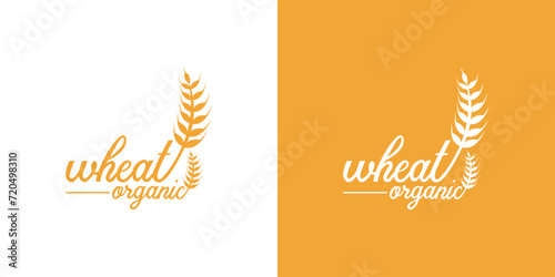 wheat logo template. bakery logo, dry bread manufacturer. design template with wheat elements for making bread and other foodstuffs