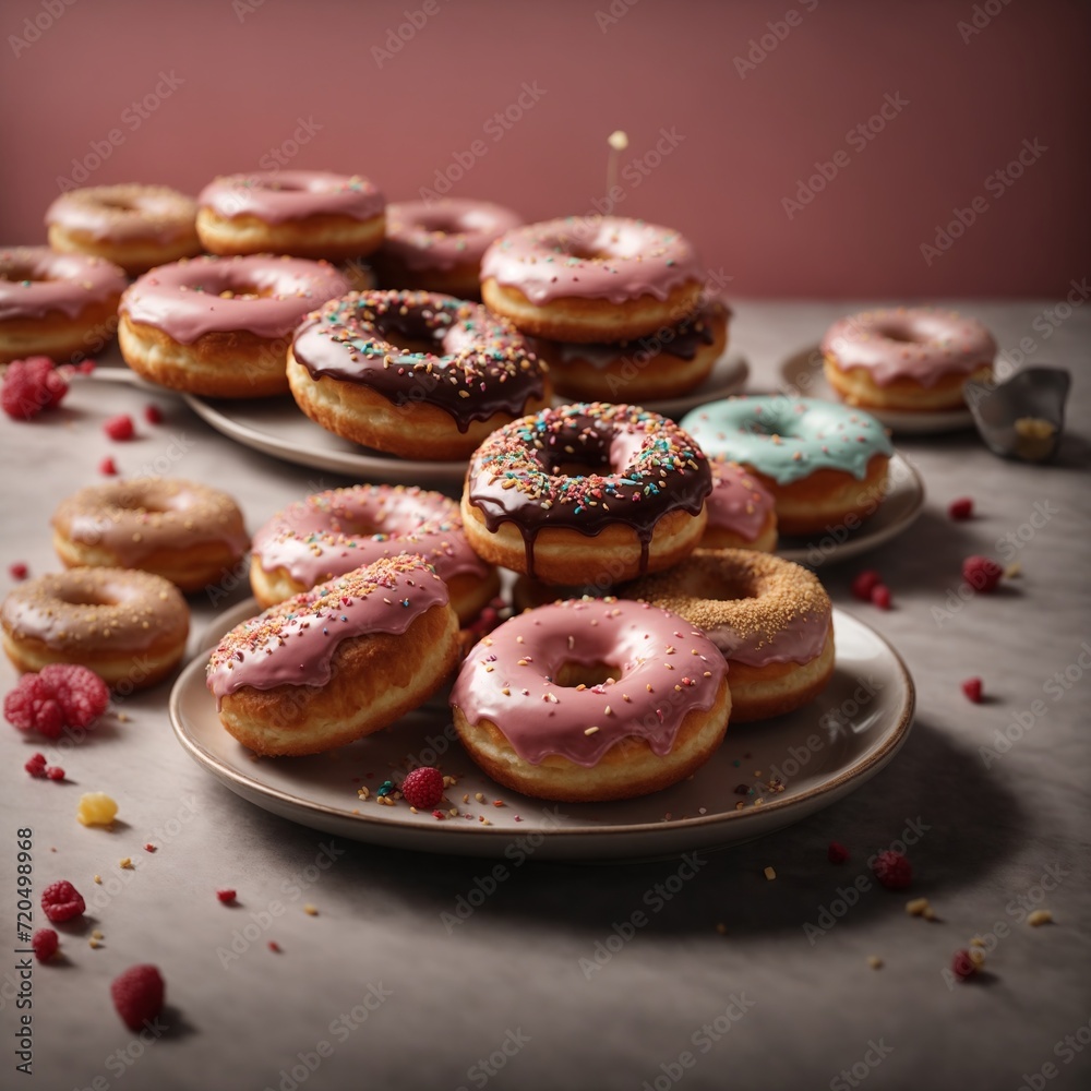 Donuts on a plate, food photography, international donuts day, fauluda donuts