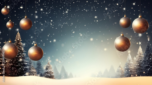 Christmas ball background, Christmas and New Year holidays concept with copy space for text © feng