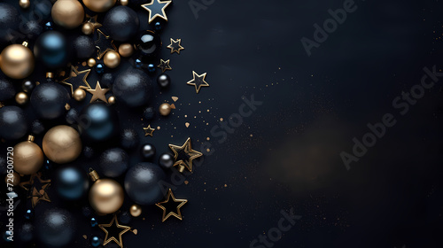 Christmas ball background, Christmas and New Year holidays concept with copy space for text